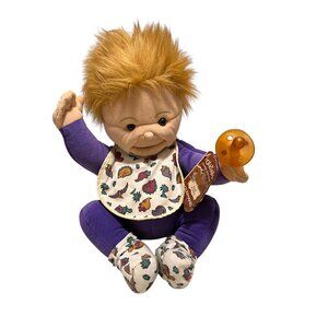 Folktails Folkmanis Baby Puppet Pacifier Purple Vintage with Tags
